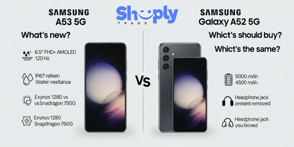 Samsung A53 vs Samsung A52 5G – Detailed Comparison & Review| Shoplytrade