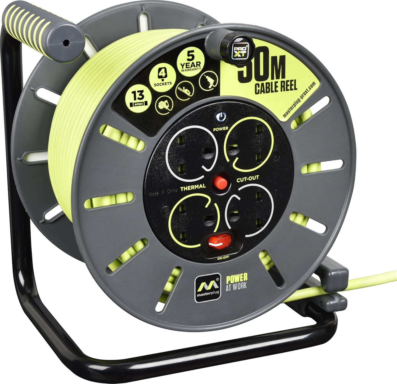 Masterplug Pro-XT 50M Heavy Duty Extension Lead Reel